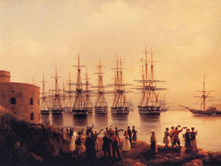 Ivan Aivazovsky The Russian Squadron on the Sebastopol Roads oil painting picture